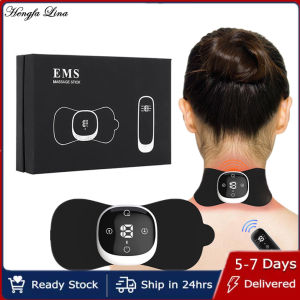 Hengfa Lina LCD Display EMS Neck Massager Electric Body Massager 6 Mode Cervical Massage Patch Portable Relief Pain Pulse Muscle Stimulator