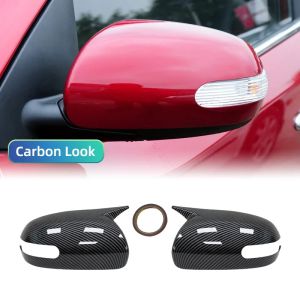 Carbon Fiber Car Exterior Body Side Door Rearview Mirror Cover Cap Shell Housing Sticker Trim For KIA K3 Cerato Forte 2009-2012