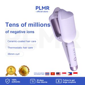PLMR Negative Ion Egg Roll Curling Iron 32mm Large Ripple Hairstyle Wool Large Curling Hairstyles 3 Hair Care Functions Negative Ion Egg Roll Hair Curler