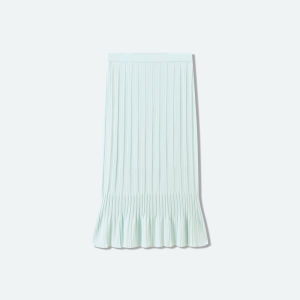 Flared Hem Ruffled Knitted Half Skirt