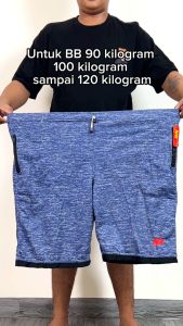 Celana Pendek Jumbo BB 90Kg - 100Kg - 110Kg - 120Kg Ukuran 3XL - 4XL Motif Polos Kantung Resleting