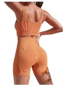 New Arrival Fashion Seamless Exercise Body-Tight Quick Dry Moisture Absorption High Waist Hip Yoga Fitness Set for Women