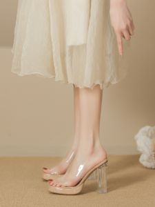 Fairy Style Open Toe Waterproof Platform High Heels Slippers