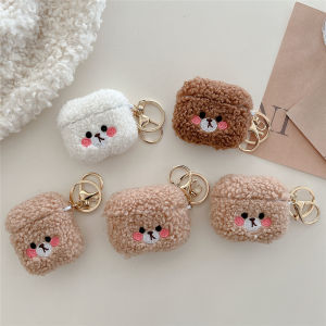 Protective Case For Apple Airpods 3 Generation Airpods 1/2 Wireless Bluetooth Headset Pro2 Generation Headset Cover Case Autumn And Winter Plush Bear Earphone Casing Accessories