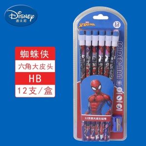 Disney Spider-Man Childrens Pencil Frozen Pencil Only for Pupils Pencil Cute Strawberry Bear Pencil Boys and Girls Good-looking HB Writing Pencil with Large Leather Tip