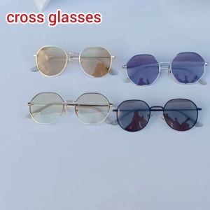 แว่นกรองแสงสีฟ้า ออกแดดเปลี่ยนสี รหัส CGA41 ทรงแปดเหลี่ยม ค่าสายตาปกติ