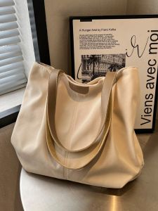 Casual Large Capacity Bag Female Fashion Shoulder Bag Minimalist Versatile Canvas Tote Bag School Bag for College Students Work Clothing