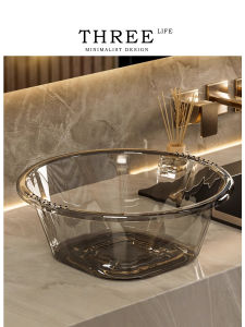 Thickened Transparent Plastic Wash Basin for Home Use Luxury Aesthetic Value Face Washing Foot Washing Bathroom Sink