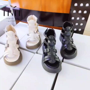 [QC- LOẠI 1] Giày Chiến Binh Nữ Đế Cao 4PSandal Chiến Binh Khuy Kéo Phía Sau Style Hàn Quốc Đơn Giản Cá Tính NaVy Shoes