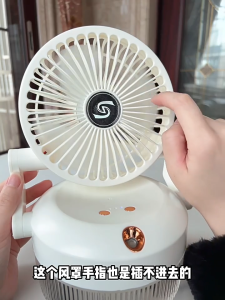 SG【ReadyStock】 Desktop Fan Ambient Light Feature 180° Adjustable Airflow Desktop Fan High Frequency Air Supply ≈Small Air Conditioner Experience 3 Speed Settings USB Charging