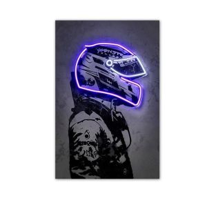 Modern Cool Poster Wall Art Neon Motorcycle Helmet Simple Posters Canvas Prints Painting Home Bedroom Living Room Decor Gift