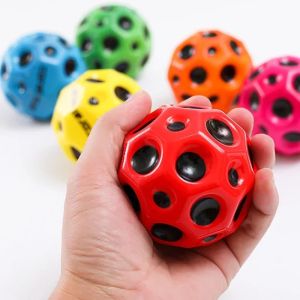 Puppy High Resilience Hole Ball Soft Bouncy Ball Anti-fall Moon Shape Porous Bouncy Ball Outdoor Sport Ergonomic Squeeze Toys