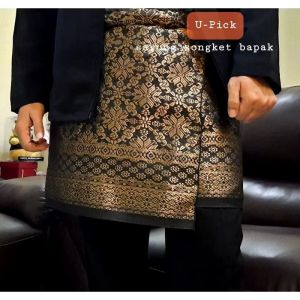 Kain Songket Cowok Melayu//Sarung Songket Adat Koto tinggi//Songket Adat Melayu//Songket Pria Melayu