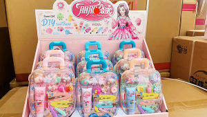 Ready Stock DIY Suitcase Hair Clip Set Handmade Cream Glue Hair Clip Manicure And Bracelet DIY Set