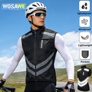 WOSAWE Cycling Vest Sleeveless Bicycle Reflective Windproof Uitra-Light Sun Protection Mountaineering Jacket Cycling Sportswear