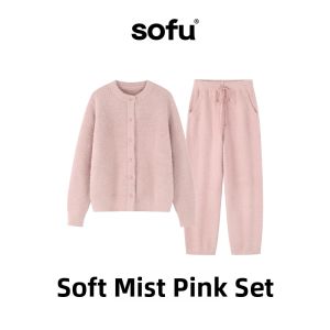Soft Imitation Fox Fur Thickened Lounge Set Winter
