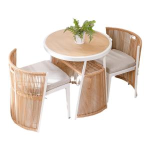 MEIDIHUAFU | Outdoor Patio Set with Teak Chair and Table for Small Spaces
