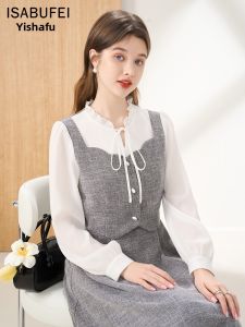 isabufei | Pleated Slim Fit Youthful A-line Dress