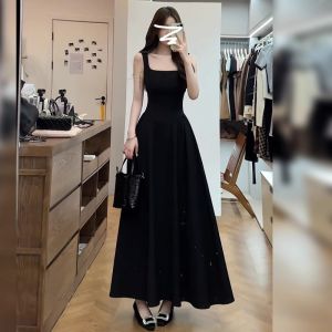 Shalldoer | Yellow Vacation Style Spaghetti Strap Long Dress