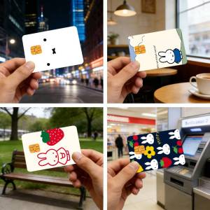 Cartoon M-miffy cute Waterproof skin protector stickers for bank cards credit cards debit cards public transport cards