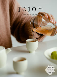 Simple Style Ceramic Tea Cup JOJOS L PD Cream Color Japanese Style Home Use Tea Drinking Cup Gongfu Tea Set Handmade Craft