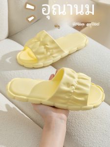 Summer Indoor Home Use Anti-Slip Soft Bottom Bathroom Bathing Silent Wooden Floor Guest Slippers Women's Slip-On EVA Slippers