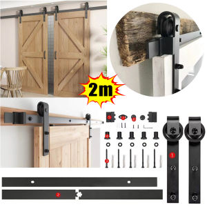 2m รางประตูบานเลื่อน รางเงียบ เหลี่ยมขนมเปียกปูน สีดำชน บทคาร์บอนเหล็ก LIULIU MEI