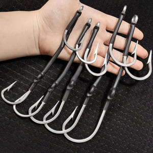 1pc Big Game Fishing Hooks Saltwater 6/0-10/0 Stainless Steel Double Assist Hook Live Bait Fishing Hooks for Shark Tuna Fishhook