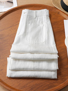 La Chapelle Summer 2025 Wide Leg Straight Cut Pants Tencel Linen Material High Waist Slimming Drapey Effect Casual Trousers