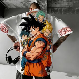 Bandai | Dragon Ball Summer T-shirt Japanese Anime Master 2000s Style Rei Kagubo Style Childrens Style and Parents Short Sleeve Shirt