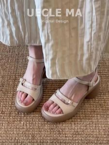 MASHUJIA | Comfortable High Platform Sandals Sheepskin