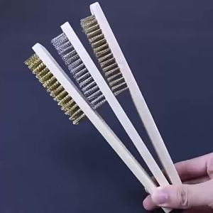 3. 4. 6-Line Copper Wire Stainless Steel Wire Nylon Brush Wooden Handle Plastic Handle Rust Removal Stationery Cleaning