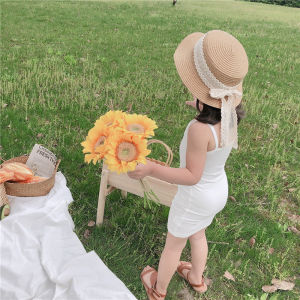 ชุดเดรสผ้าไหมน้ำแข็งสำหรับเด็กผู้หญิง ชุดเดรสแขนกุดสีชมพูและดำ ชุดเดรสฤดูร้อนสำหรับเด็กผู้หญิง เดรสทรงเข้ารูป เดรสแฟชั่น