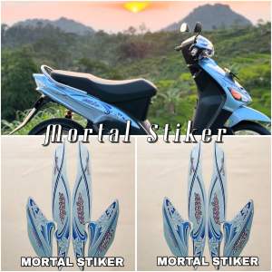 STIKER STRIPING FULL SET LIS LES YAMAHA MIO SPORTY TAHUN 2004 2005 MIO KEMBANG