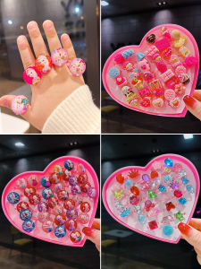 Adorable Cartoon Plastic Ring for Little Girls Baby Girl Princess Jewelry Gift Ring Children's Fashion Accessories Necklace