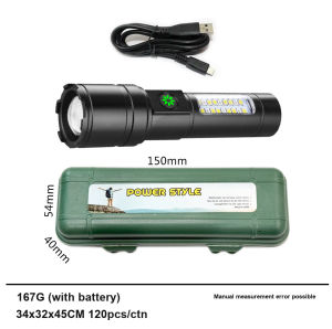 High Power Flashlight 100000 Lumens Aluminum Alloy White Laser Torch Rechargeable Portable with Long Lasting Battery
