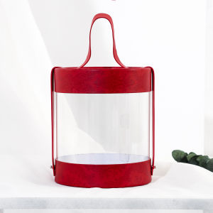 New Years Gifting: Portable Embrace Bucket Box Cookie Nougat Snack Cake Dessert Luxury PVC Transparent Bucket Box Festive Supplies