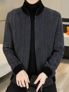 HENGYUANXIANG | Hengyuanxiang Mens Short Thickened Woolen Jacket Stand Collar Winter Fashion Outerwear Warm Modern Style Autumn Winter Coat