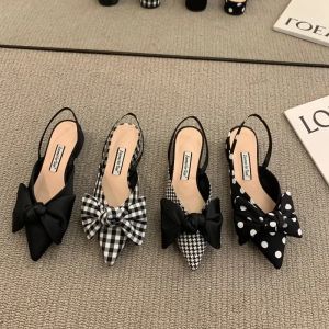 Womens Sandals Fashion Low Heels Sandals Women Shoes Elegant Pointed Straps Fashion Party Pumps Sandalias De Mujer 2023