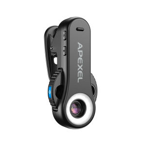 apexel | APEXEL 2025 New HD 40X/80X/120X Microscope 3in1 Lens with LED Light/Universal Clip for iPhone 17/pro Max 16/Android Smartphones