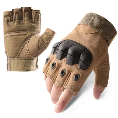 Outdoor Tactical Half Finger Gloves Mens Mesh Breathable Soft Shell Shooting Gloves Hiking Camping Tactical Equipment Accessory