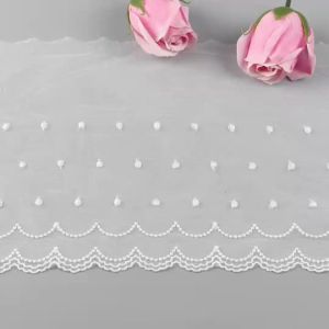 3Yards Lace Embroidery Red Blue Fabric Mesh Lace Trim Ribbons Lace Ribbon Sewing Craft Curtain Barbie Doll Skirt Hem