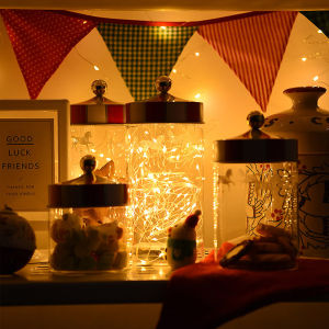 Christmas Tree Gift Led Twine Decoration Small Lighting Chain Ins Birthday and Holiday Spring Festival Copper Wire Light with Digital Candle