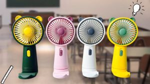Quạt cầm tay 2 in 1 tích điện Hand-held Fan USB sạc kèm giá đỡ điện thoại di động kê điện thoại