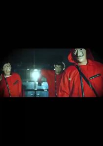 【จัดส่งที่รวดเร็ว】คอสเพลย์ชุดการแสดงฮาโลวีน Banknote House จั๊มสูทสีแดง + หน้ากาก，คอสเพลย์คริสต์มาสวันฮาโลวีน