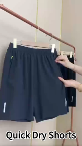 3-PCS Summer Ice Silk Shorts Sports Quick drying Breathable Cool Swimming Pants Mens Sunscreen Casual Pants