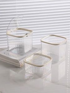 ถังขยะตั้งโต๊ะ แบบใส ขนาดเล็ก พร้อมฝาปิด หรูหรา ถังขยะขนาดเล็ก สําหรับหอพัก ห้องนั่งเล่น สํานักงาน ห้องน้ํา