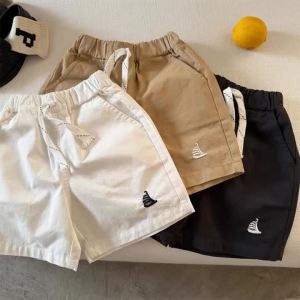 Quần Short Cotton Thêu Màu Trơn Cho Trẻ Em Phong Cách Thời Trang Mùa Hè Quần Đơn Giản Cho Bé Trai Và Bé Gái Quần Áo Trẻ Em 4-14 Tuổi