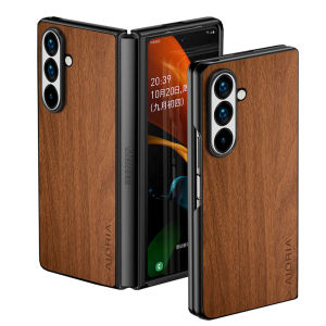 Case for Samsung Galaxy Z Fold 7 6 5 4 3 Fold7 5G bamboo wood pattern Leather cover for galaxy z fold7 fold 6 5 zfold7 case capa