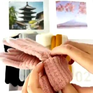 1 Pair Knitted Gloves Men Women Cold-Proof Warm Windbreak Gloves Korean Style Plush Thick All Finger Gloves